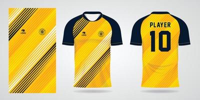 modèle de conception de maillot de chemise de sport jaune vecteur