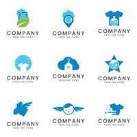 ensemble de création d'icônes de logo d'entreprise de blanchisserie et de lavage pour une entreprise polyvalente vecteur