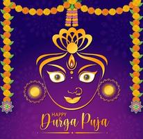 joyeux jour de l'événement durga puja vecteur