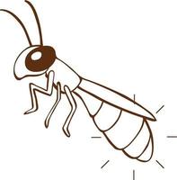 insecte dans un style simple doodle sur fond blanc vecteur