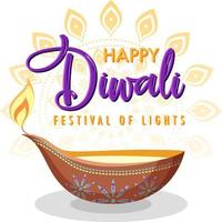 diwali fête indienne des lumières vecteur