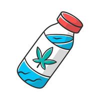 icône de couleur de boisson cbd. produit de mauvaises herbes. l'industrie cannabique. cocktail de ganja. boisson relaxante. bouteille avec liquide à base de plantes. légalisation de la marijuana. l'usage de drogues. illustration vectorielle isolée vecteur