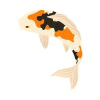 icône plate de poisson koi vecteur