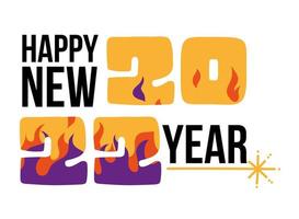 2022 nouvel an en feu vecteur