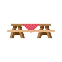 table en bois barbecue vecteur