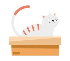 dessin animé chat blanc vecteur