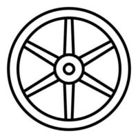 icône de ligne de roue en bois vecteur