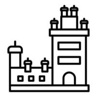 icône de la ligne de la tour de belem vecteur