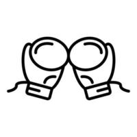 icône de ligne de gants de boxe vecteur