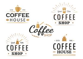 Ensemble de modèles de logo de café vintage, insignes et éléments de conception. Collection de logotypes pour café, café, restaurant. Illustration vectorielle Style hipster et rétro. vecteur