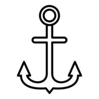 icône de ligne d'ancre de navire vecteur