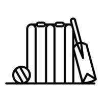 icône de la ligne de cricket vecteur