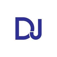 logo dj lettre bleue vecteur