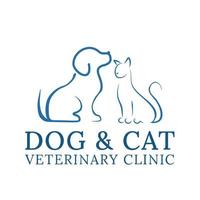 modèle de logo chien et chat pour animalerie ou hôpital vétérinaire vecteur