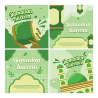 modèle de médias sociaux pour le mois sacré du ramadan vecteur