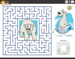 jeu de labyrinthe avec des personnages d'animaux ours polaires vecteur