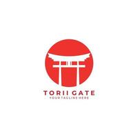 porte torii logo art icône vecteur illustration conception architecture culture traditionnel japonais voyage tokyo