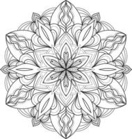 vecteur gratuit de fleur de mandala en noir et blanc