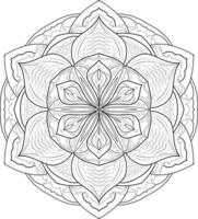 vecteur gratuit de fleur de mandala en noir et blanc