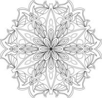 vecteur gratuit de fleur de mandala en noir et blanc