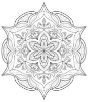 vecteur gratuit de fleur de mandala en noir et blanc