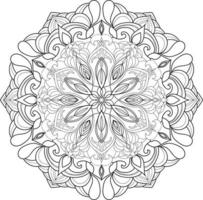 vecteur gratuit de fleur de mandala en noir et blanc