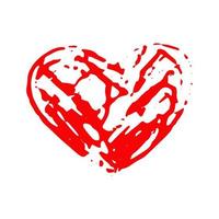coeur doodle dessiné à la main. vecteur, minimalisme, icône, autocollant, décor amour saint valentin rouge vecteur