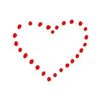 coeur doodle dessiné à la main. vecteur, minimalisme, icône, autocollant, décor amour saint valentin rouge vecteur