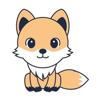 chibi renard chien dessin animé art kawaii vecteur