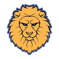 logo de mascotte tête de lion vecteur