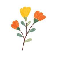 illustration aquarelle peinte à la main de tulipe de fleurs sauvages vecteur