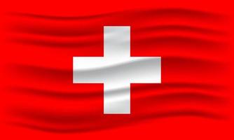 illustration du drapeau suisse ondulant. illustration vectorielle. vecteur