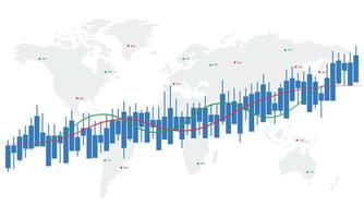 graphique de données financières tendance à la hausse sur fond blanc. vecteur