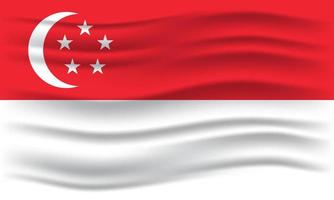 illustration du drapeau agitant de singapour. illustration vectorielle. vecteur