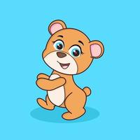 personnage de dessin animé ours mignon vecteur