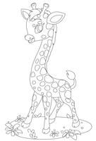 Dessin de dessin animé mignon girafe vecteur
