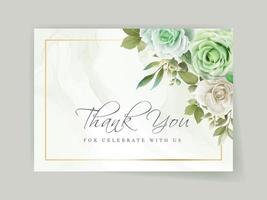 modèle de carte d'invitation de mariage floral élégant dessiné à la main