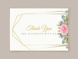 modèle de carte d'invitation de mariage floral élégant dessiné à la main