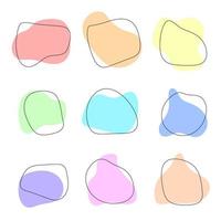 collection de formes abstraites dessinées à la main avec des couleurs douces vecteur