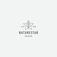 modèle de conception d'icône de logo nature star line vecteur