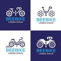 illustration vectorielle de conception de logo bycle, logo minimal de modèle de logo de cycle d'abeille.