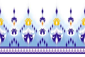 conception de modèle ethnique sans couture ikat. tapis en tissu aztèque ornement mandala chevron décoration textile papier peint. dinde tribale broderie traditionnelle indienne africaine fond d'illustrations vectorielles vecteur