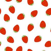 modèle sans couture avec fraise sucrée sur fond blanc. illustration vectorielle de baies juteuses rouges vecteur