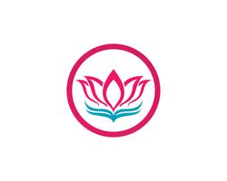 Logo de fleur de Lotus et modèle de vecteur de symboles