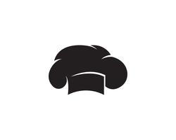 Logo de chapeau de chef et icône de vecteur de couleur noire symboles