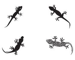 Lézard caméléon gecko silhouette vecteur noir