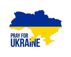 priez pour l'illustration du concept de l'ukraine avec le drapeau national, la main et la carte. drapeau ukrainien priant illustration vectorielle de concept. priez pour la paix arrêtez la guerre contre l'ukraine
