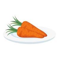 légumes de carottes isolées sur la conception de vecteur de plaque