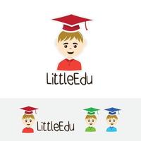 création de logo de petit étudiant vecteur