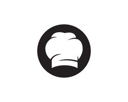 Logo de chapeau de chef et icône de vecteur de couleur noire symboles